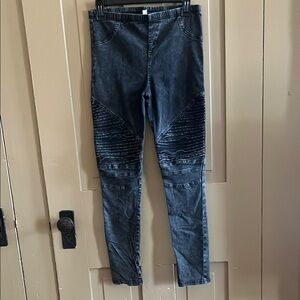 Stylish Black Moto Jeans